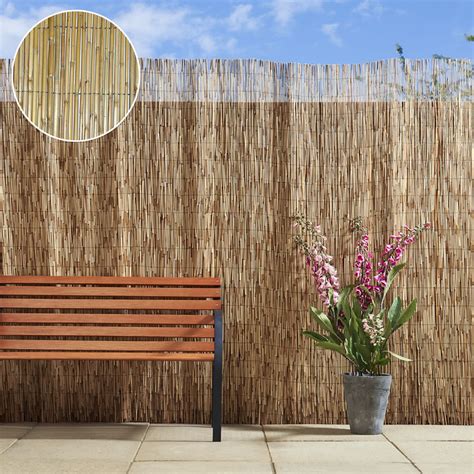 4m Natural Peeled Reed Fencing Screening Bamboo Panel Garden Privacy