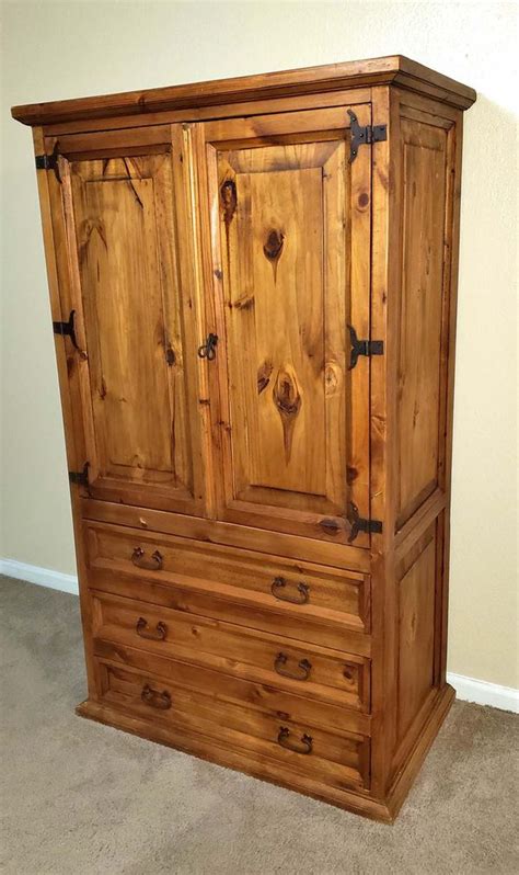 Tres Amigos Rustic Mexican Pine Sw Bedroom Armoire Drawer Chest Cabinet