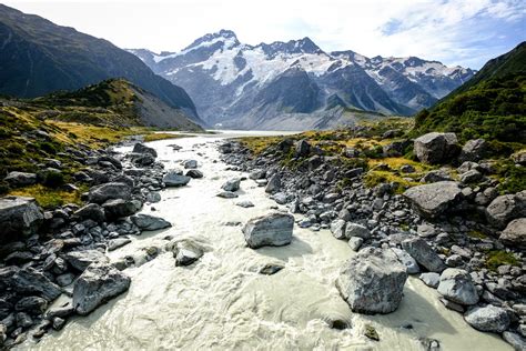 Hooker Valley Track Short Walk And Lake In New Zealand