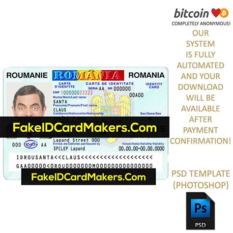 Romanian Id Card Template Psd Editable Fake Download For Fake Social