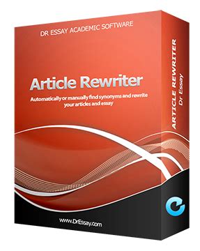 Only so much time on can devote to writing papers and cutting corners when it comes to. Article Rewriter Software, Essay Rewriting, Parapharser ...