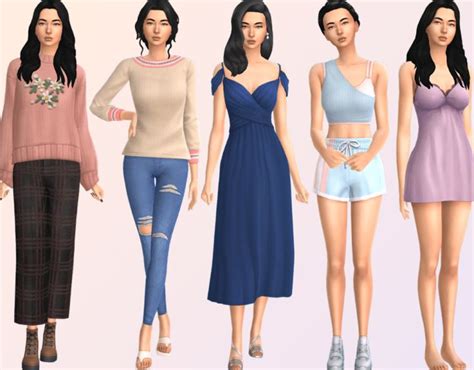 No Cc Lookbooks That Will Rock Your World Snootysims Sims Clothing Outfits Sims