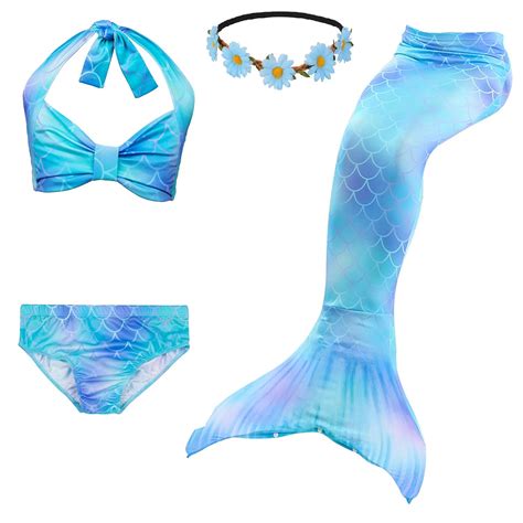 Pcs Girls Swimsuit Mermaid Tails For Swimming Princess Bikini Bathing