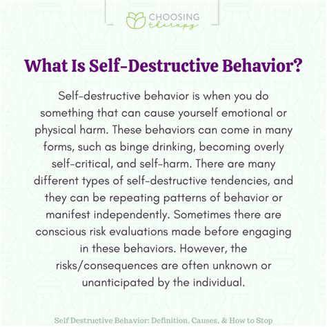 How To Stop Self Destructive Behavior