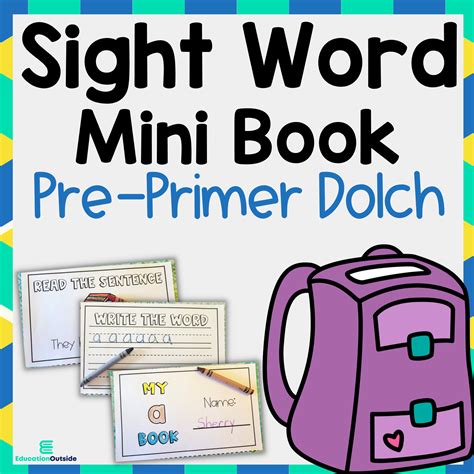 Dolch Pre Primer Sight Word Mini Books Color And Bandw Versions Included