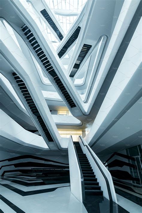 Zaha Hadid Staircase Architecture Stock Photos ~ Creative Market