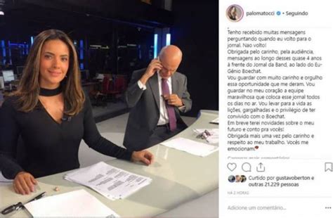 Gostosa recheando com a sua gostosura a sua blusa azul transparente no jornal da bunda. Paloma Tocci anuncia saída do 'Jornal da Band'