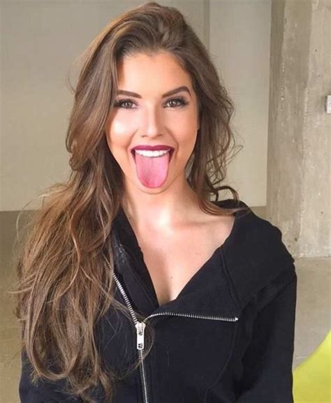 girls with their tongue sticking out amanda cerny beautiful celebrities american beauty