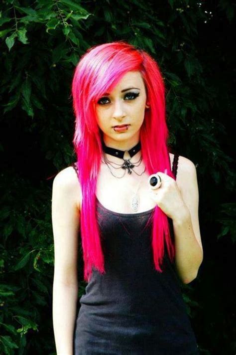 Emo Girl Pink Hair Girl Piercing Fashion Teenage