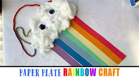 Super Easy Paper Plate Cloud Rainbow Craft Happy Toddler Playtime