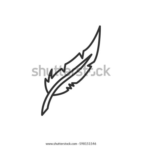 Curved Feather Stock Vector Royalty Free 598151546