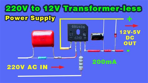 How To Convert Ac To Dc Without Transformer 220v To 12v Dc Converter