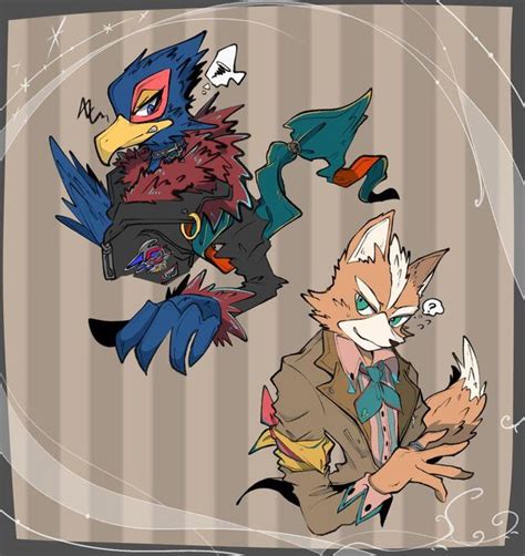 Star Fox Falco Lombardi And Fox Mccloud Credits To The Original Artist Fox Mccloud Bird Brain