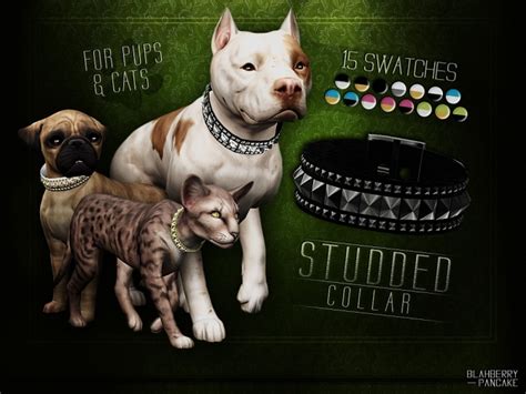 Studded Collar For Cats And Dogs At Blahberry Pancake Sims 4 Updates