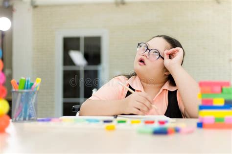 Autism Girl With Learning Practice At Home Stock Image Image Of Center Health 190530979