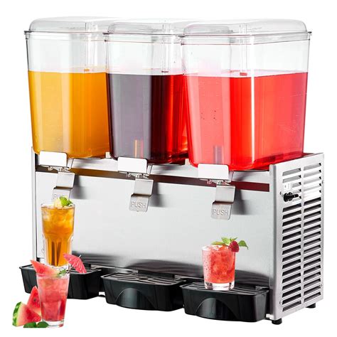 Buy Vevor Commercial Beverage Dispenser 1425 Gal 18l 3 Tanks Ice Tea