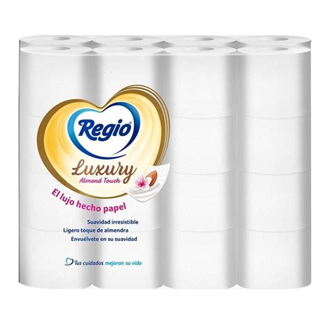 Papel Higiénico Regio Luxury Almond Touch 32 Rollos De 205 Hojas Dobles