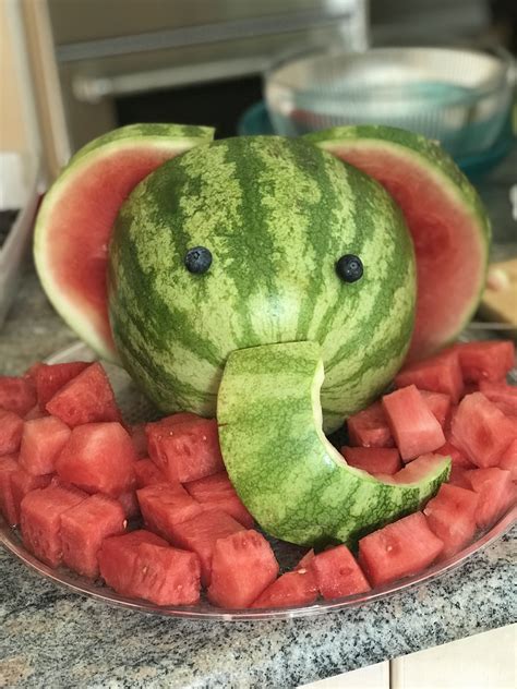 Carved Watermelon Elephant Baby Shower Fruit Baby Shower Watermelon