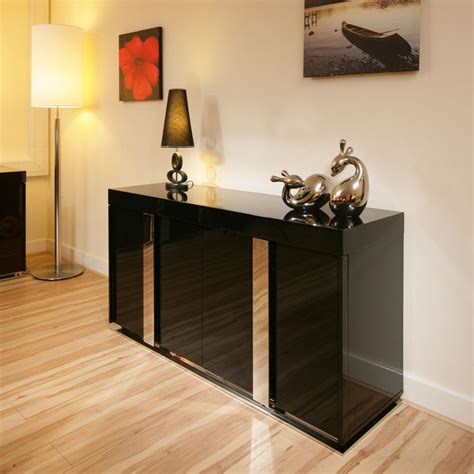 Amazing gallery of interior design and decorating ideas of buffet cabinet in living rooms, dining rooms, kitchens by elite interior designers. Modern Black High Gloss Sideboard / Cabinet / Buffet 1 ...
