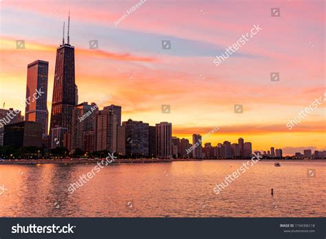 Chicago Skyline Sunset Stock Photo 1194306118 Shutterstock