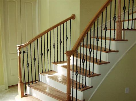 Modern and customized railings to fit every style/need. Wooden Stairway Railing Ideas | Modern stair railing, Interior stair railing, Modern stairs