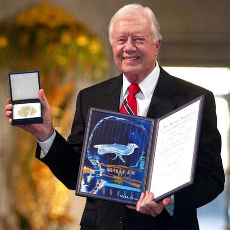 The norwegian nobel committee awards the nobel peace prize annually to the person who shall have done the most or the best work for fraternity between nations. Jimmy Carter