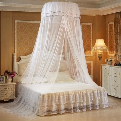Lotus Karen Bed Canopy Elegant Lace Round Hoop Polyester Sheer Mesh