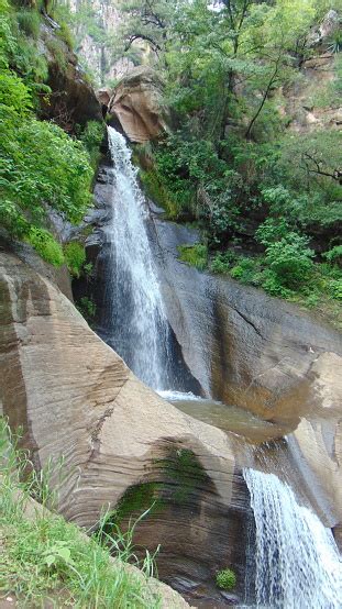 Kokoyome Waterfall In Sierra Tarahumara Chihuahua Mexico Stock Photo