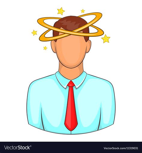 Man With Dizziness Icon Cartoon Style Royalty Free Vector
