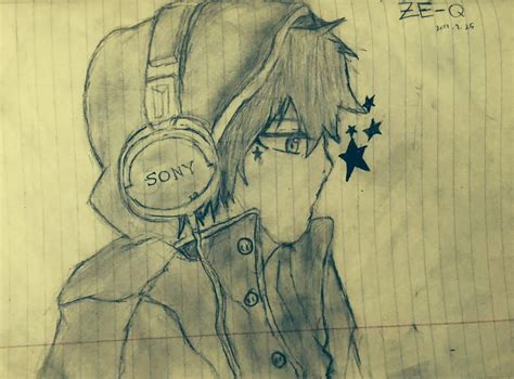 Manga Boy With Hoodie And Headphone By Sk P A On Deviantart
