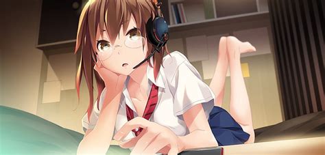 Akinoko Anime Brava Girls Glasses Headphones Headsets Hinata Novels Hd Wallpaper