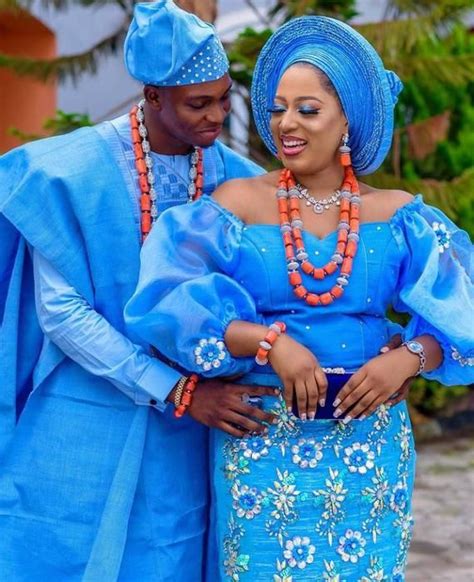 Classic African Traditional Wedding Couple Attirenigerian Wedding Dressnigerian Traditional