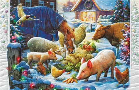 Holiday Dinner Farm Animal Themed Christmas Cards