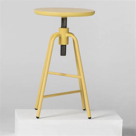 Contemporary Pastel Yellow Bar Stool By Lime Lace