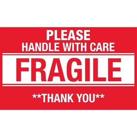 Please Handle With Care Fragile Thank You Small 2 X 3