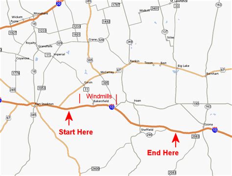 Interstate 10 Mile Marker Map Texas