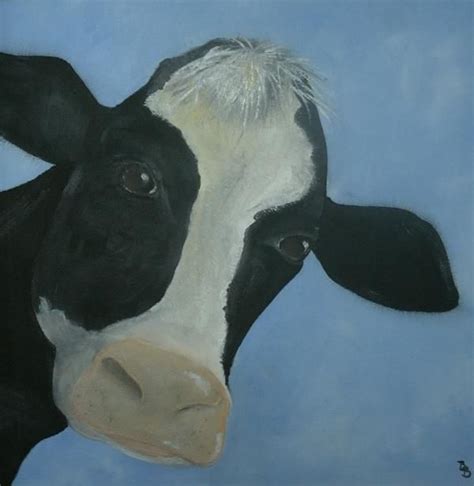Koe zwart wit € 129.00 bekijk. Schilderij koe, olieverf op canvas 3D doek 30 x 30 cm ...