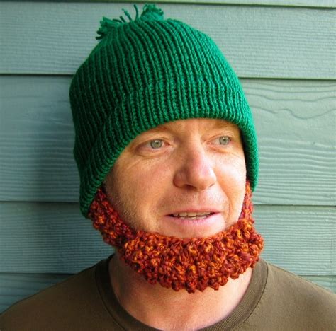 An adorable beard beanie available in any color you like!!! .: St. Patrick's Day Beard Beanie Hat- YES!