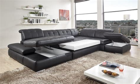 Big sofas in xxl überzeugen durch ihre große liegefläche & das einmalige design mit schlaffunktion & led in grau, braun etc. Poco Polstermöbel Houston Wohnlanschaft In Schwarz Möbel ...