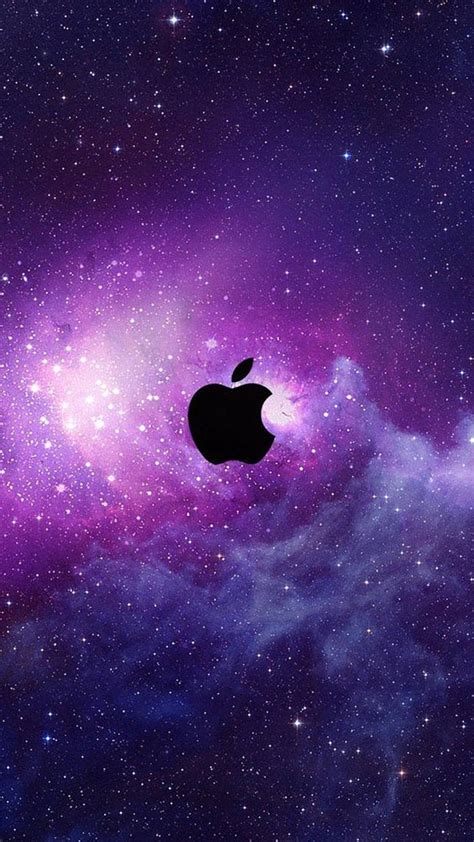 Download Apple Logo Purple Galaxy Original Iphone 4 Wallpaper
