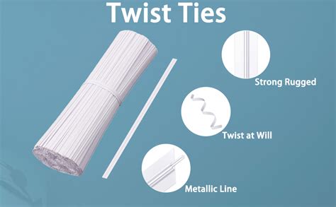 500 Pcs White Paper Twist Ties 5 Reusable Bread Ties