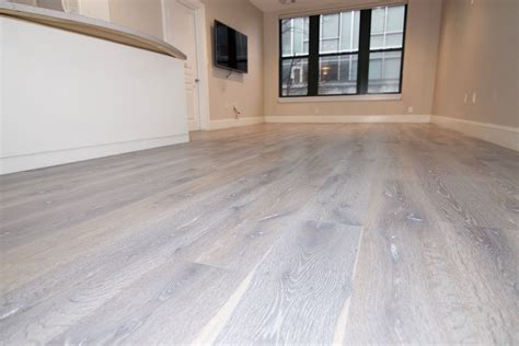 Distress Floor Look 8 Engineered White Oak On Site Wire Brushed