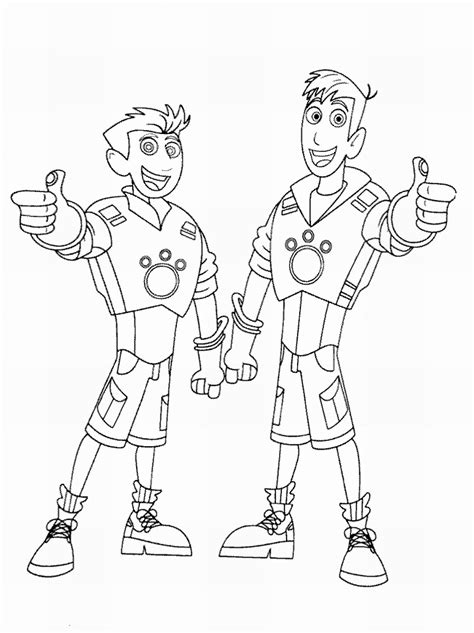 Chris And Martin Kratt From Wild Kratts Coloring Page Free Printable