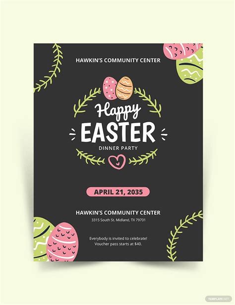 Easter Party Flyer Template In Illustrator Psd Indesign Publisher