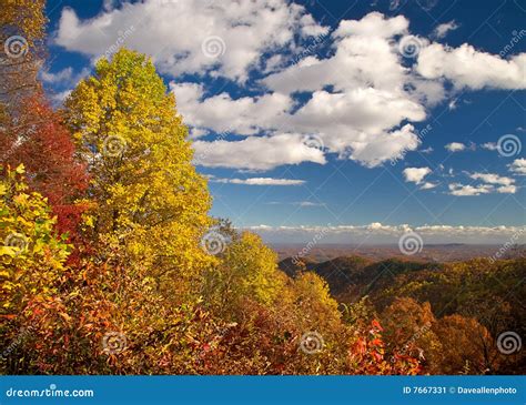 Mountain Overlook Landscape During Fall Foliage Stock Image Image Of
