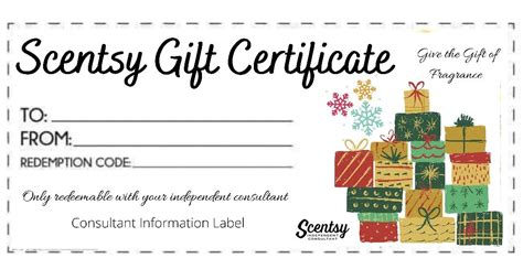 Scentsy Gift Certificate Template Peterainsworth My Xxx Hot Girl