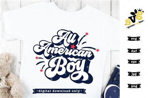4th of July SVG design | All American Boy SVG file (617016) | Cut Files