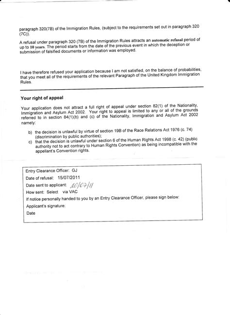 Appeal Letter Format For Visa Refusal