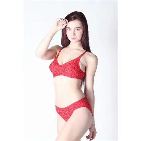 Sendy Cotton Ladies Red Bra Panty Set Size S 4xl At Rs 210set In