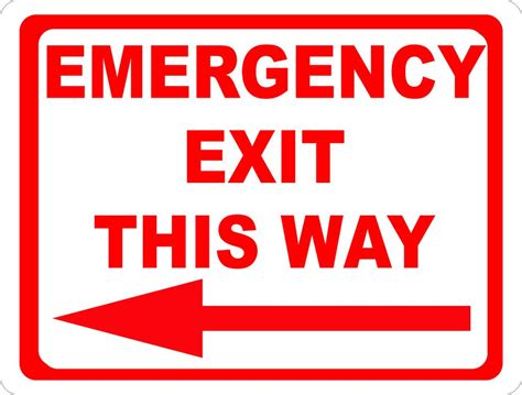 Emergency Exit This Way W Right Or Left Arrow Sign Emergency Exit